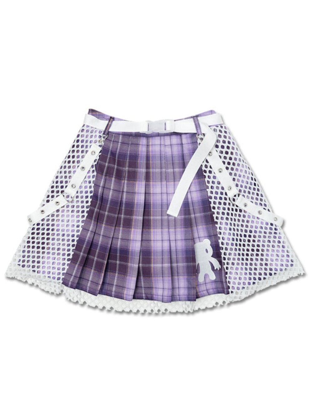 NEW ACDC RAG X Gloomy Bear Pastel Gloomy Plaid Mesh Zip Skirt